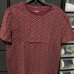 Goodfellow Red Pattern Print T Shirt Used Large